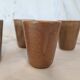 Vintage sandstone cup glasses from the French factory in Digoin
