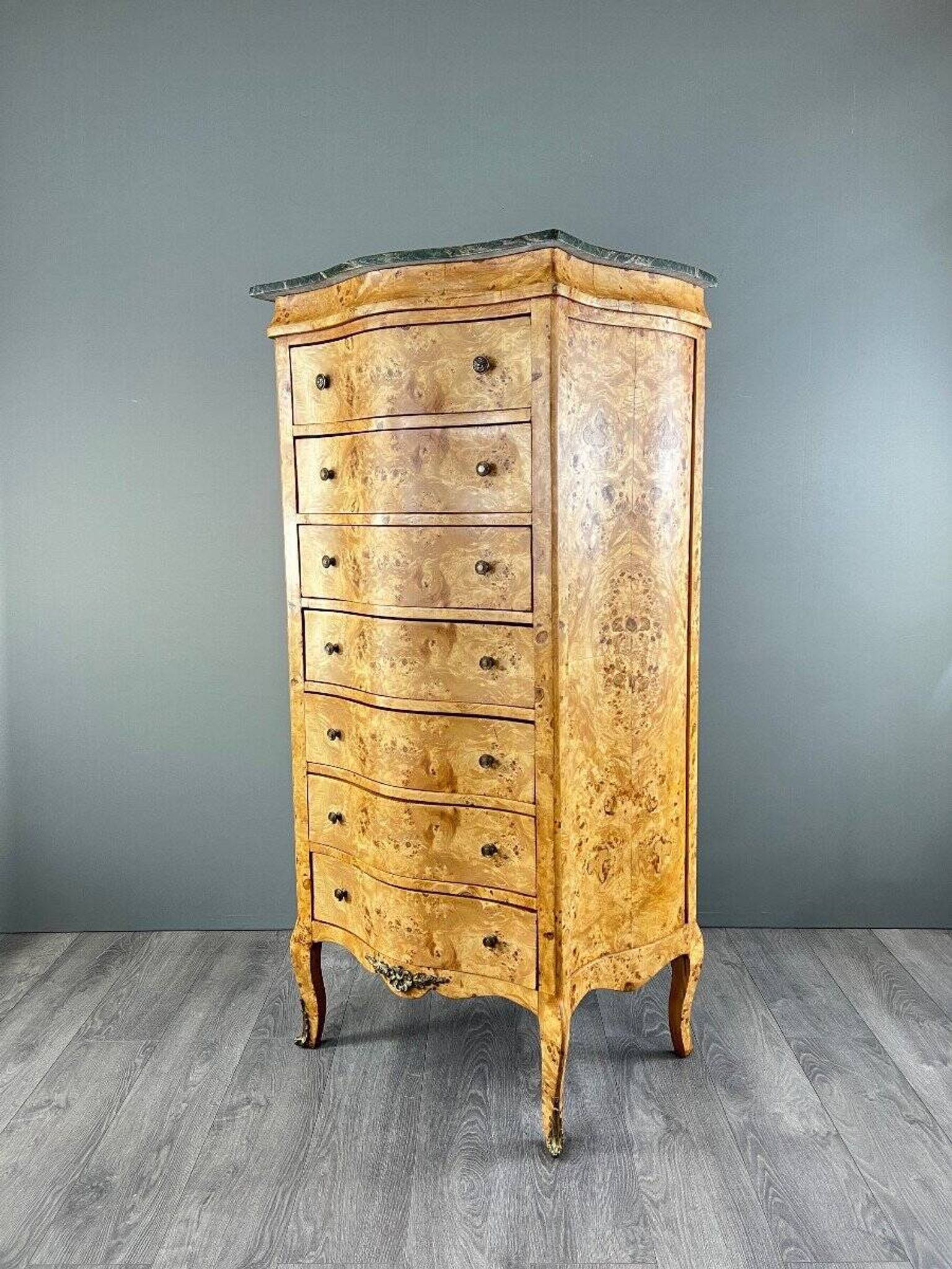 Louis XV Chest of Drawers in Thuja Burl and Marble, Period 11