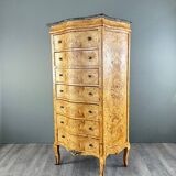 Louis XV Chest of Drawers in Thuja Burl and Marble, Period 11
