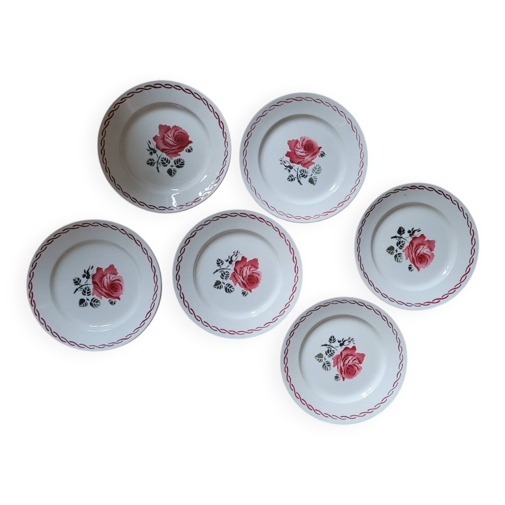 Lot n°1 de 6 assiettes à dessert Germaine de Badonviller