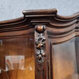 Louis XV style curved bookcase in solid walnut circa 1880-1900