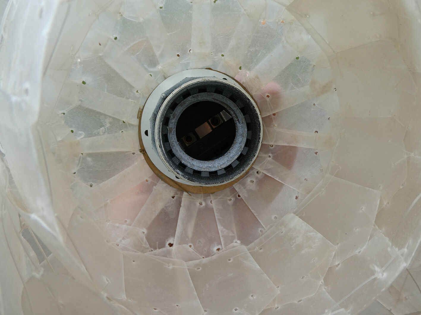 Duo of hanging lamps in mother-of-pearl tassels