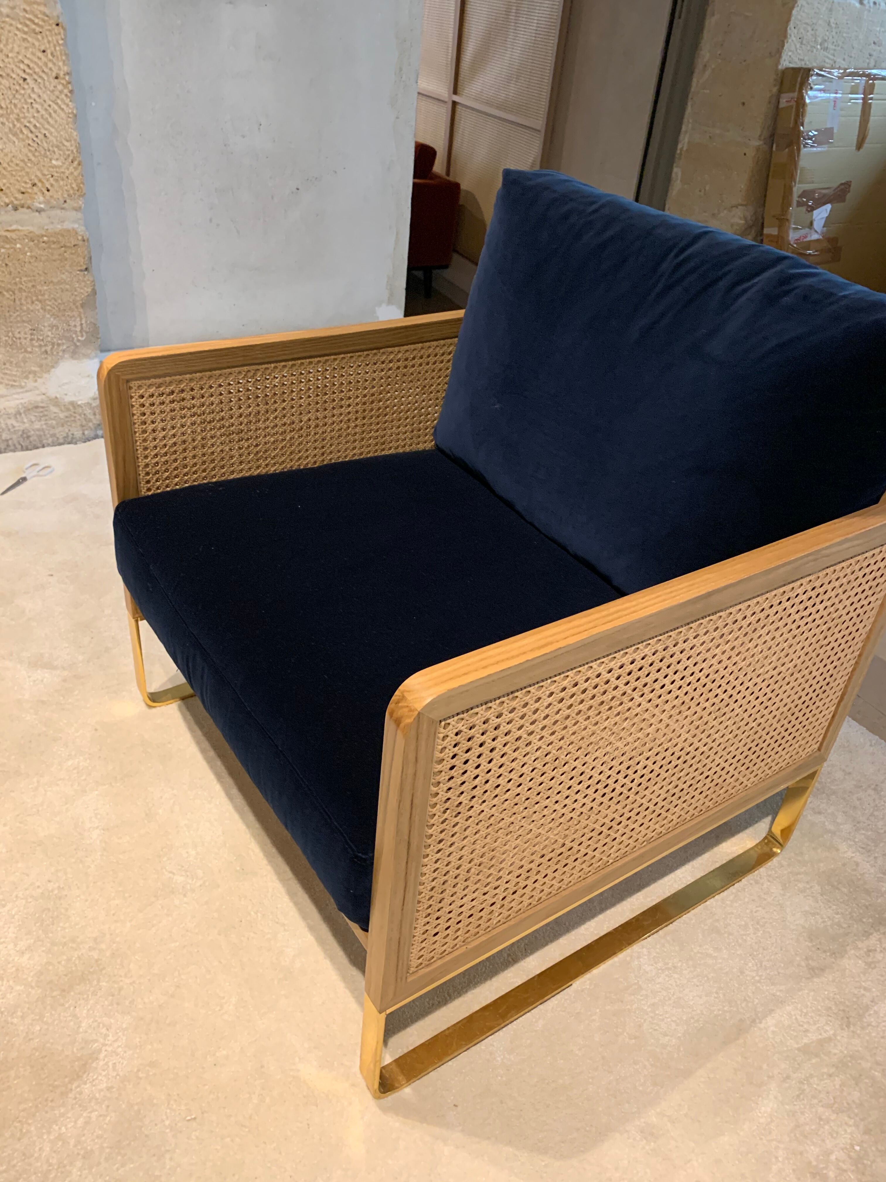 Cannage armchair Navy Blue
