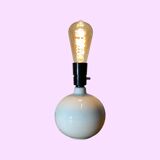 White Vintage Danish Ball Shaped Desk Light | Scandinavian Table Lamp From The Mid Century