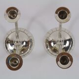 Paire de chandeliers candélabres avec porte-bougie double fait d'argent