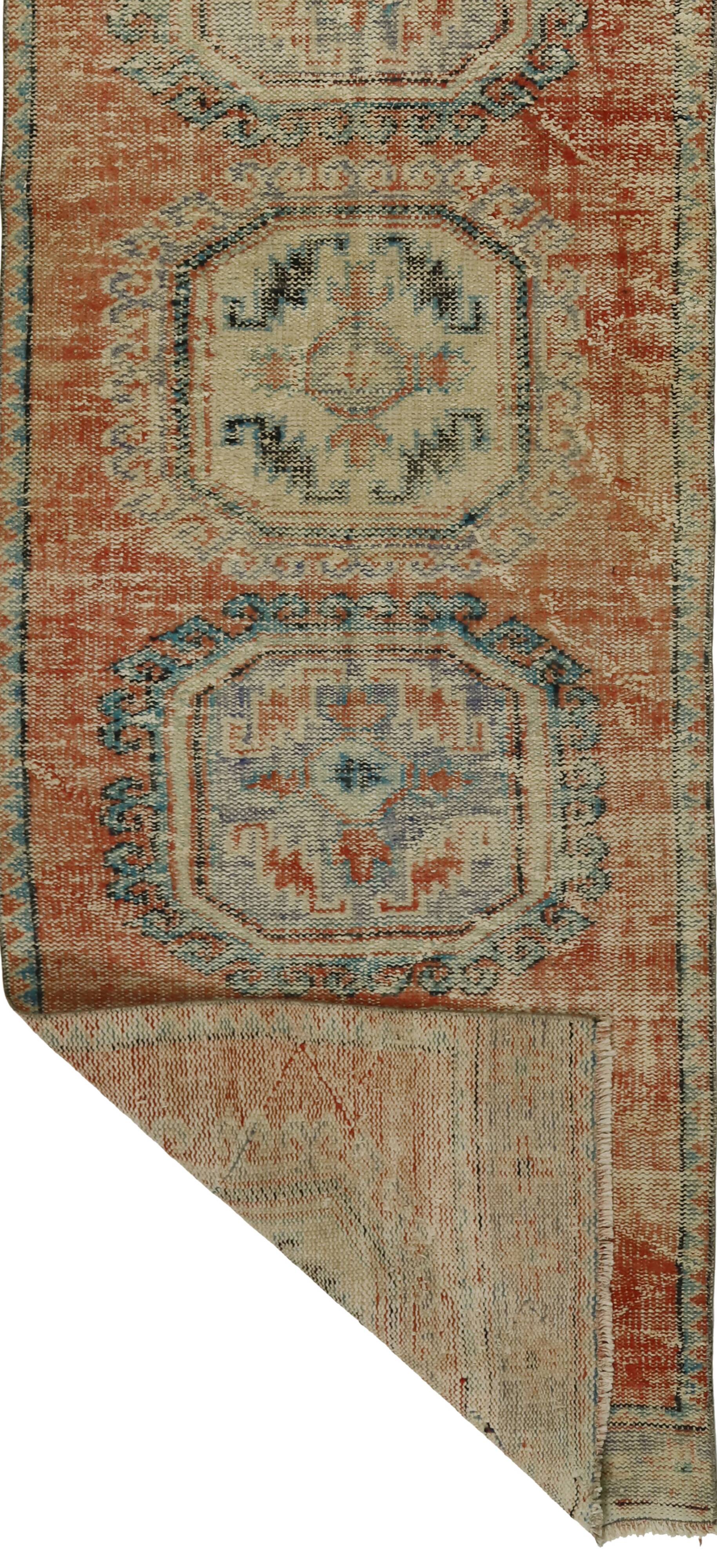Tapis vintage turc tissé à la main unique en son genre - Charme vintage rustique 347 x 96