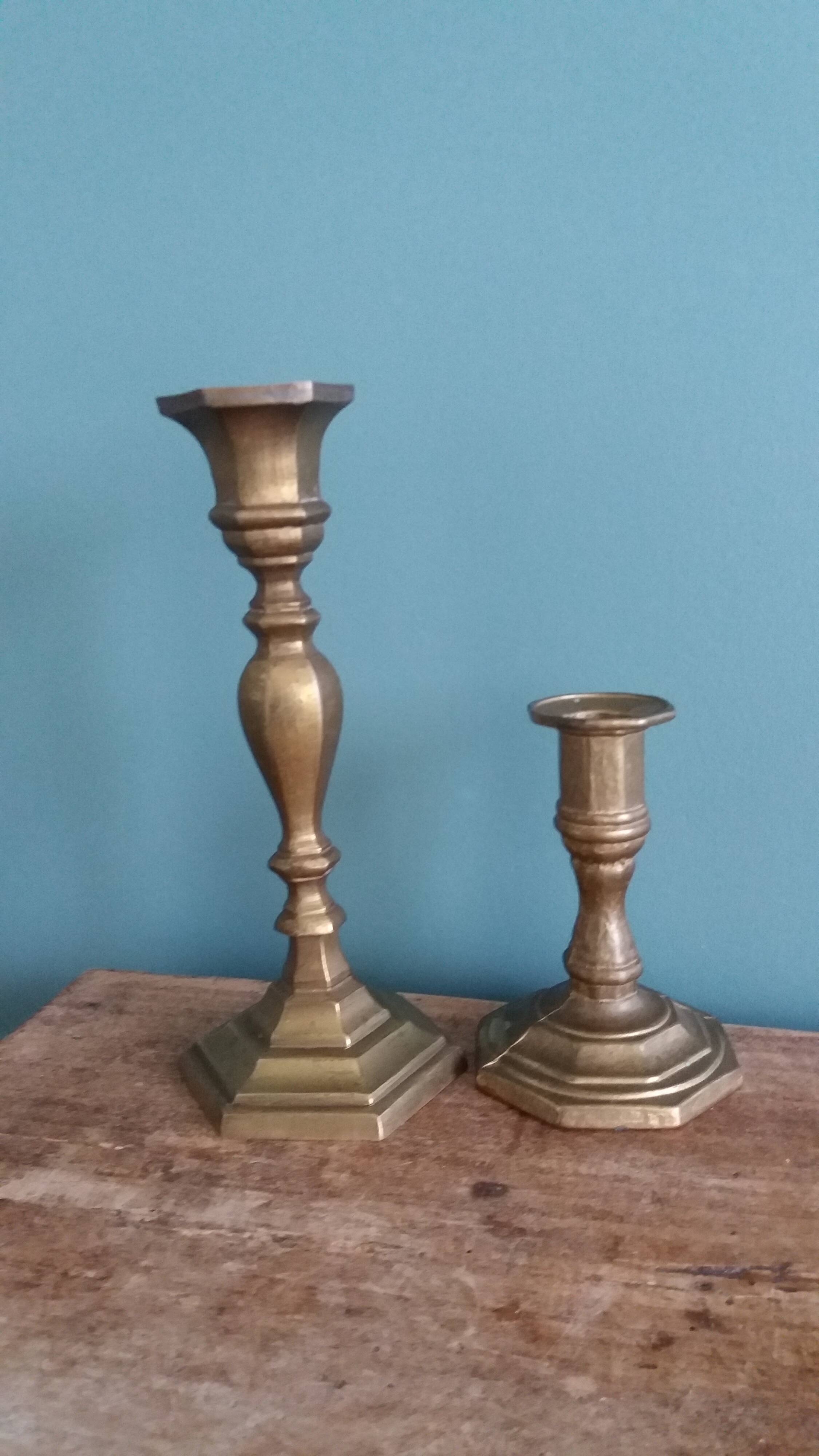 Bronze or brass candlesticks