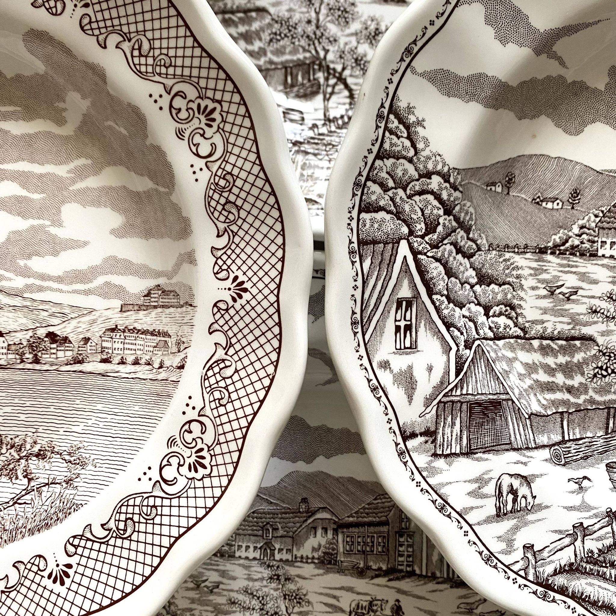Swiss landscape Italy 25-piece dinner and soup plates
