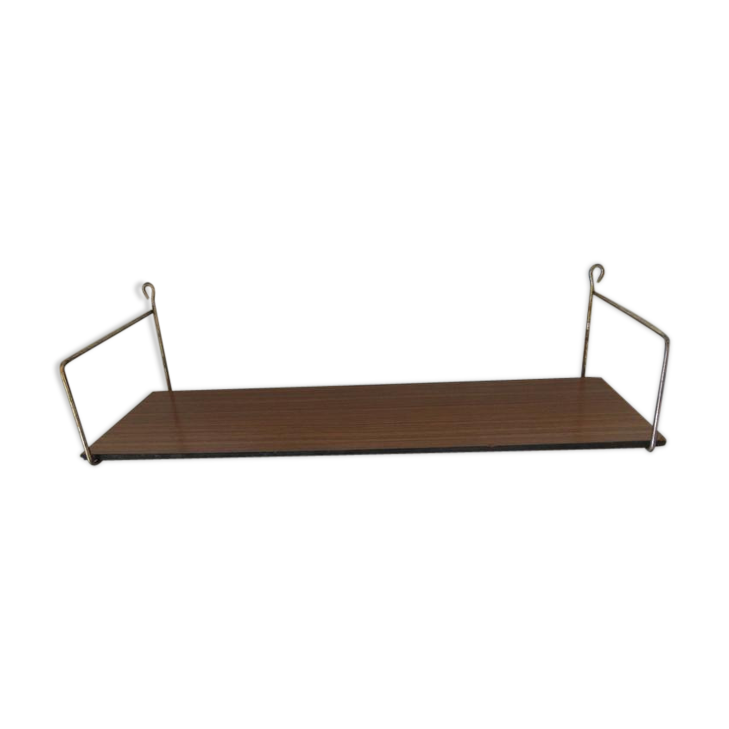 Etagère en métal doré et placage formica années 50 60