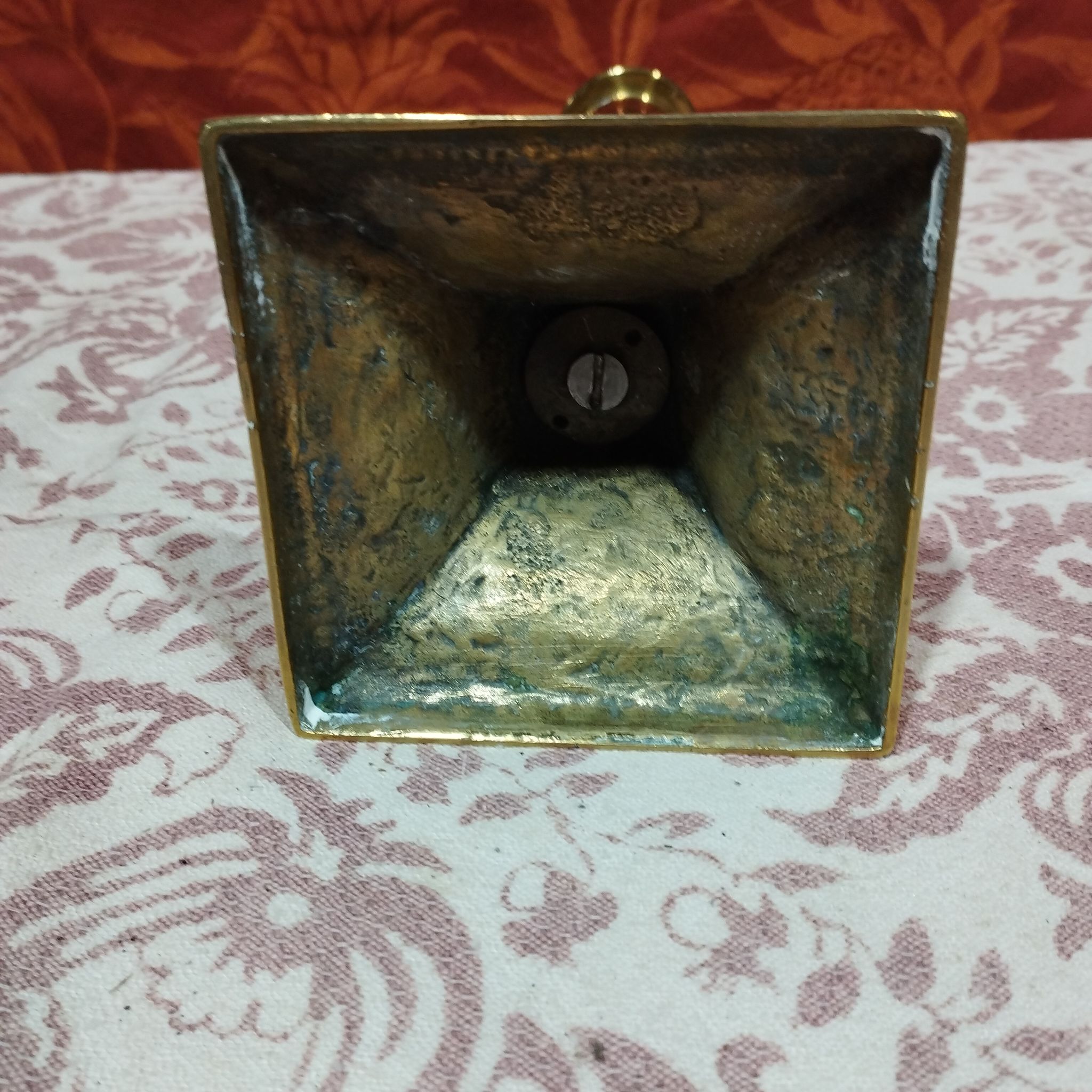 Art Deco brass candle holder