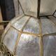 Suspension vintage en nacre et laiton