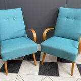 Pair Smidek chairs 1960s reupholstered