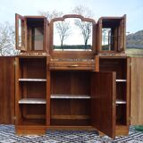 Buffet Art Déco en noyer avec marbres et guérites