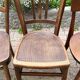 Set of 8 vintage bistro chairs, 50s, 60s, dark oak.