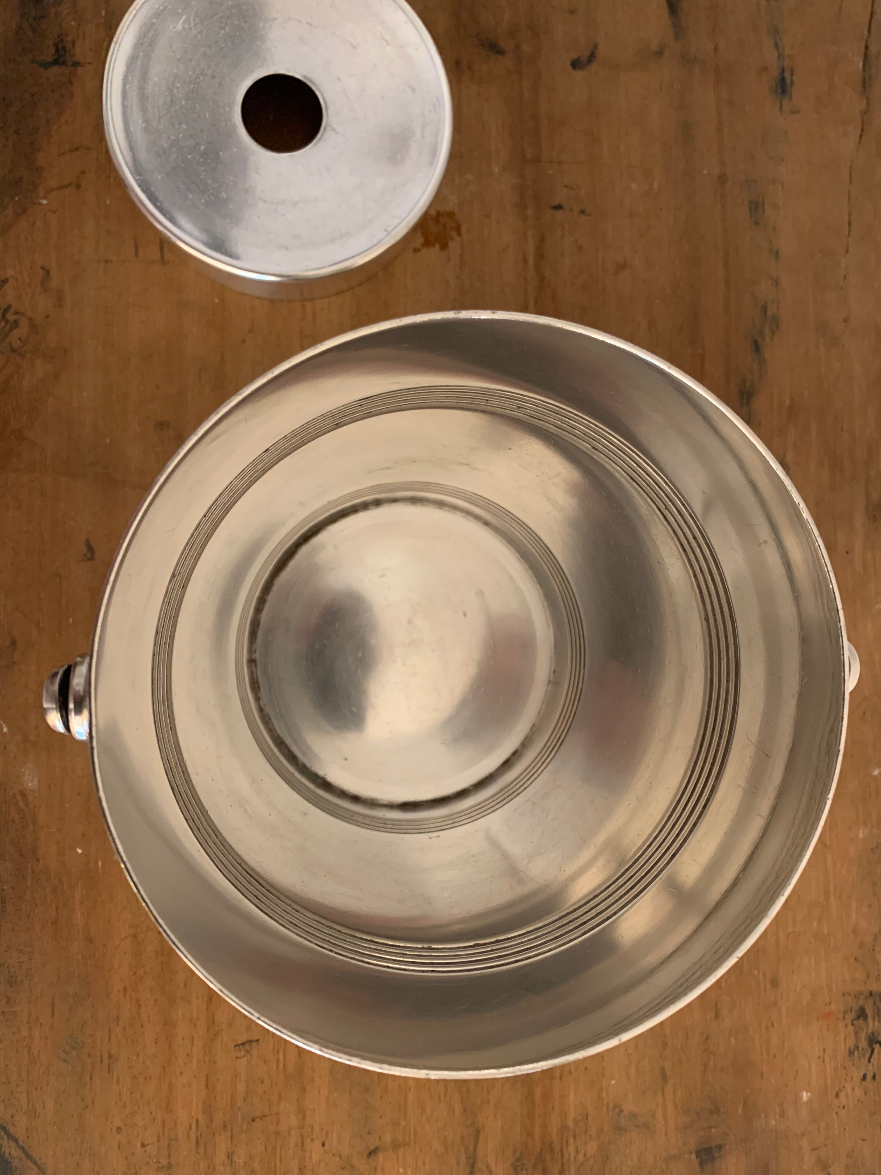 Gallia Christofle 1940 silver metal ice bucket