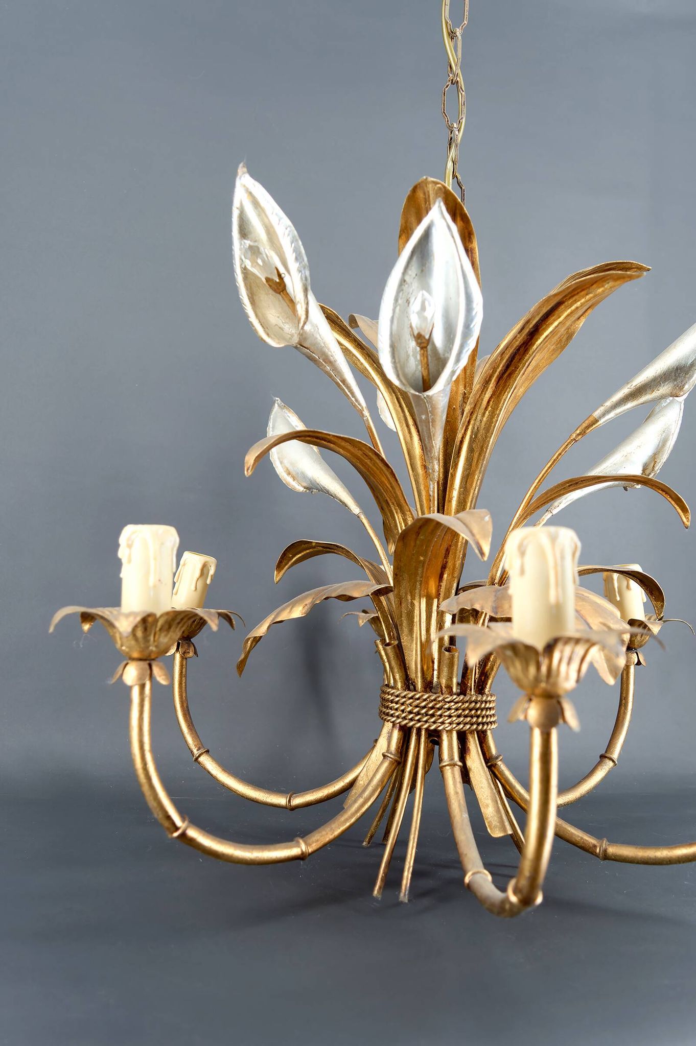“Calla Lily” Chandelier by Hans Kögl, Hollywood Regency, c. 1970,