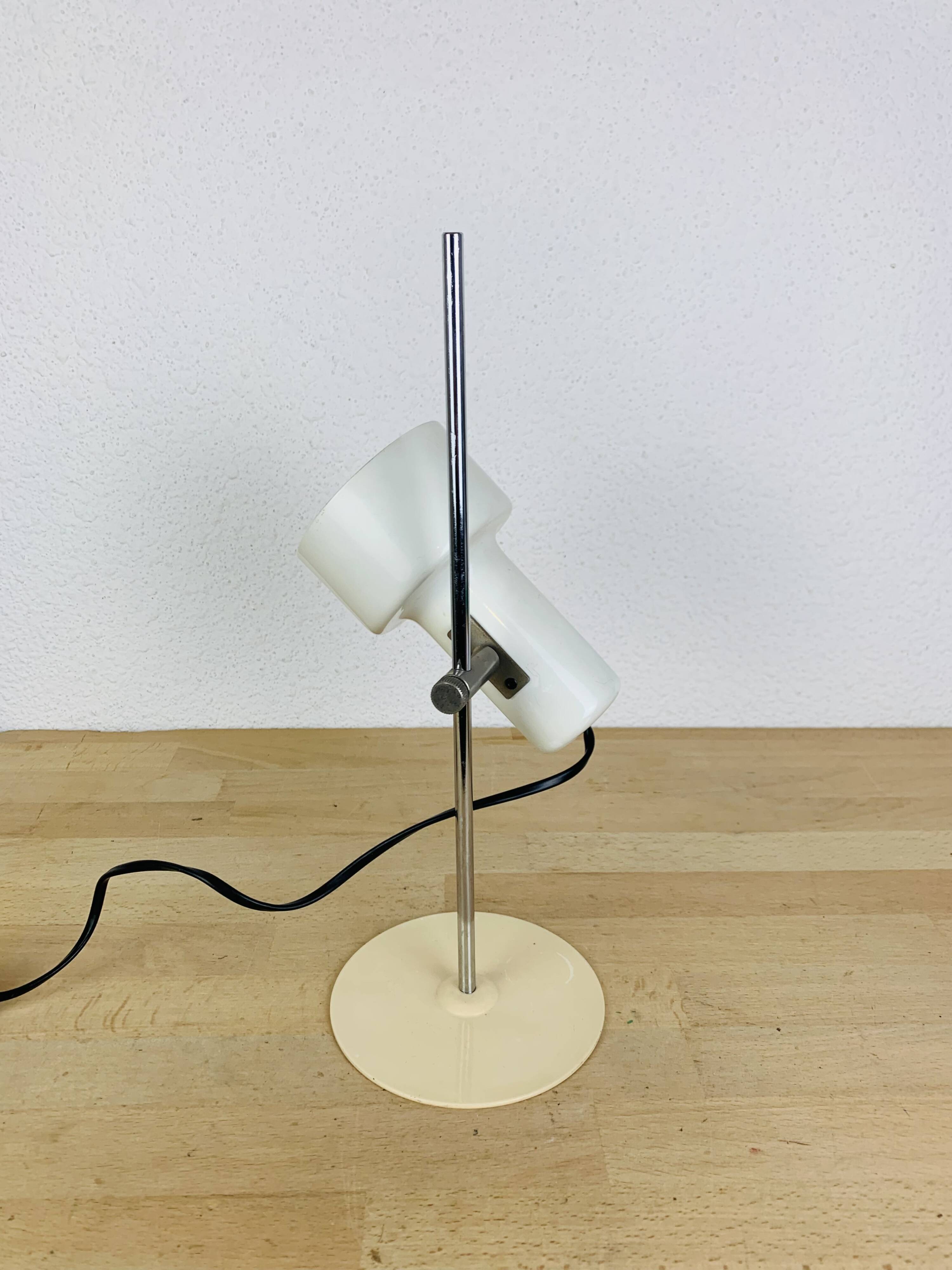 Vintage 60s white spotlight desk lamp