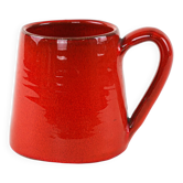 Tasse en céramique rouge, design italien, années 1960, fabriquée en Italie.
