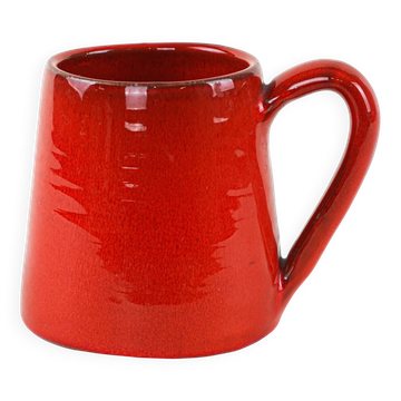 Tasse en céramique rouge, design italien, années 1960, fabriquée en Italie.
