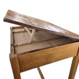 Vintage wooden high table / bar table / laboratory table