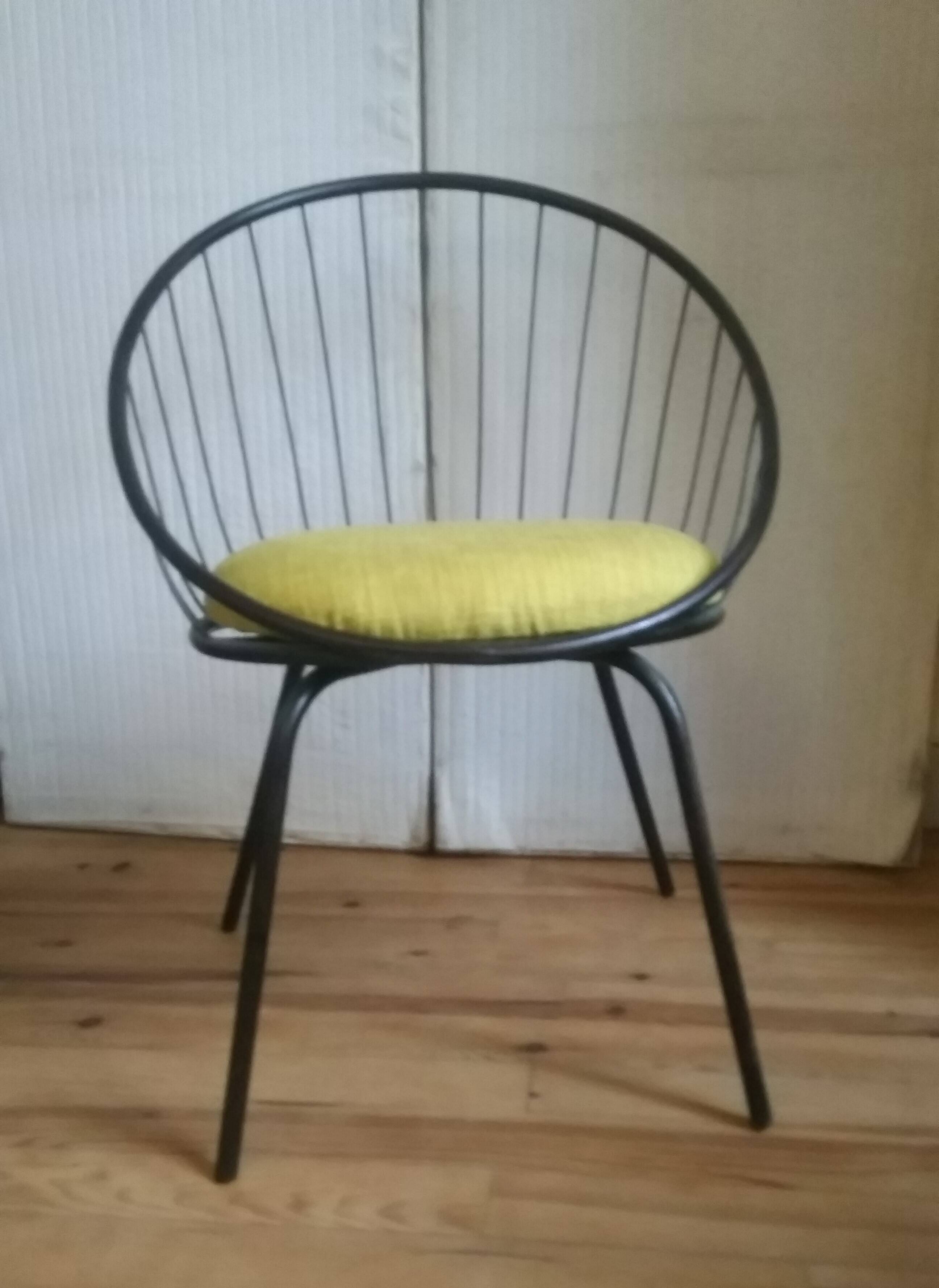 Basket chair, iron, 1950s.