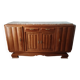 Vintage sideboard in wood and marble – Art Deco style / 1950s