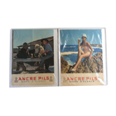 Lot de 2 anciennes affiches publicitaire vintage bière Ancre Pils