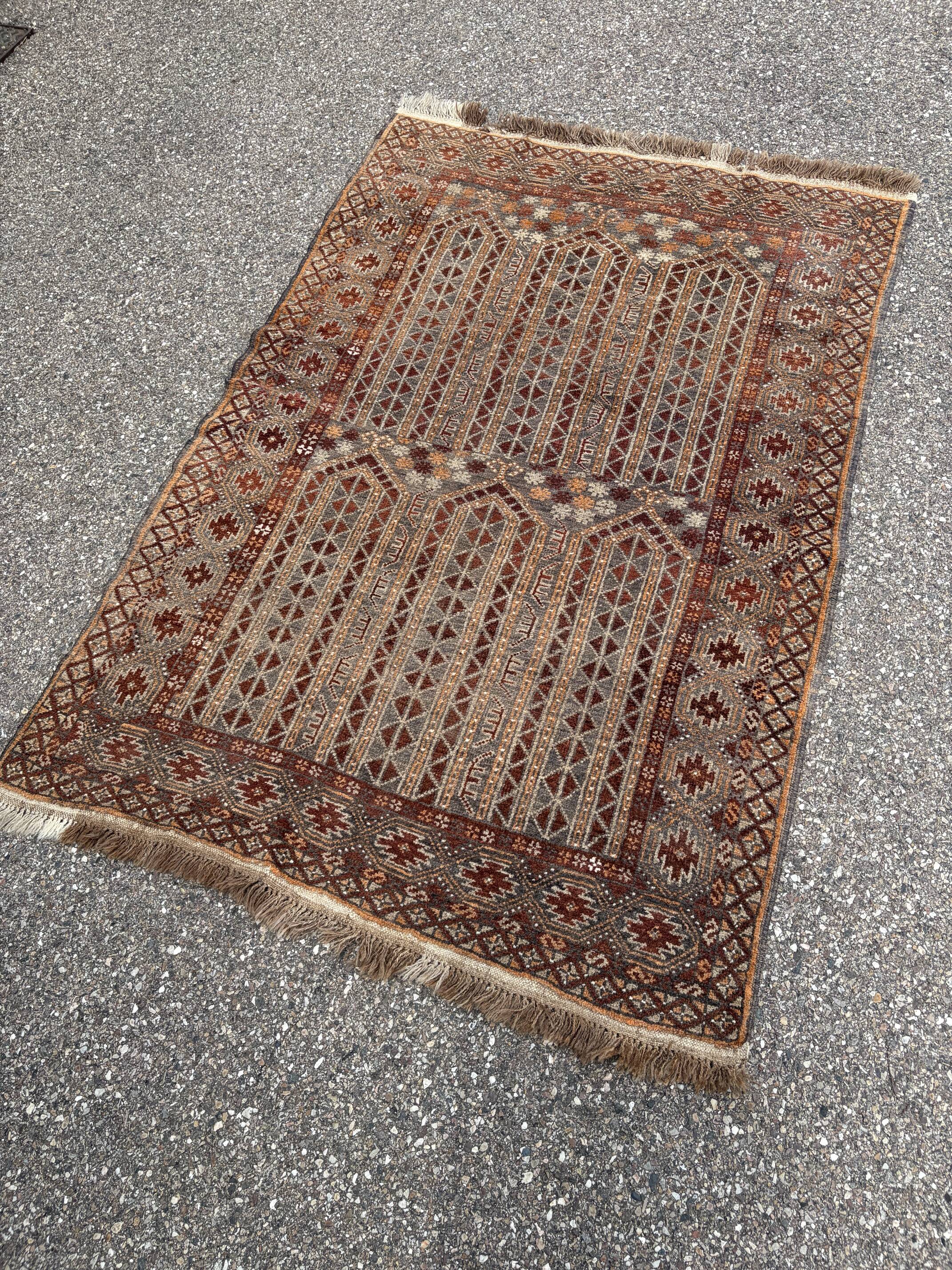 handwoven Turkmen carpet