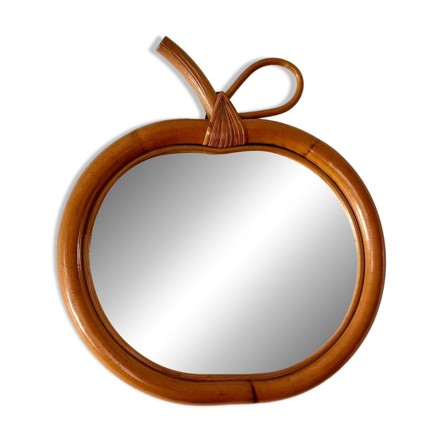 Rattan apple mirror