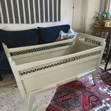 Vintage cot in wood and rattan