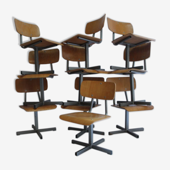 Lot of 10 kindergarten chairs - industrial style