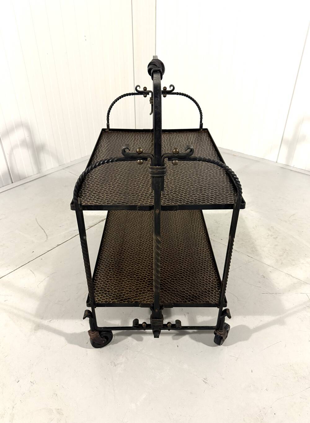 Brutalist wrought iron folding serving trolley 1960’s