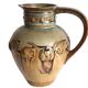 Early 20th century flamed stoneware pitcher