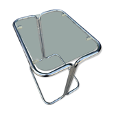 Chrome tubular metal side table from the 1980s.