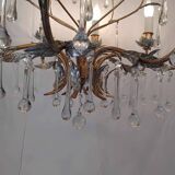 Holywood Regency 70's 8-light chandelier