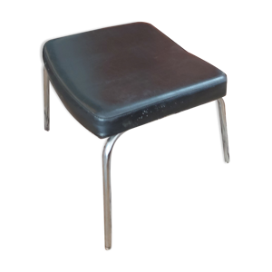 Tabouret en métal et skaï vintage