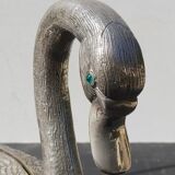 Lampe cygne bronze argenté années 70