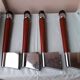 Wood and chrome metal wall lights