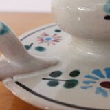 Vintage earthenware candle holder signed RP Vallauris