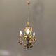 Italian Tole Ceramic Flower Chandelier, 1960s