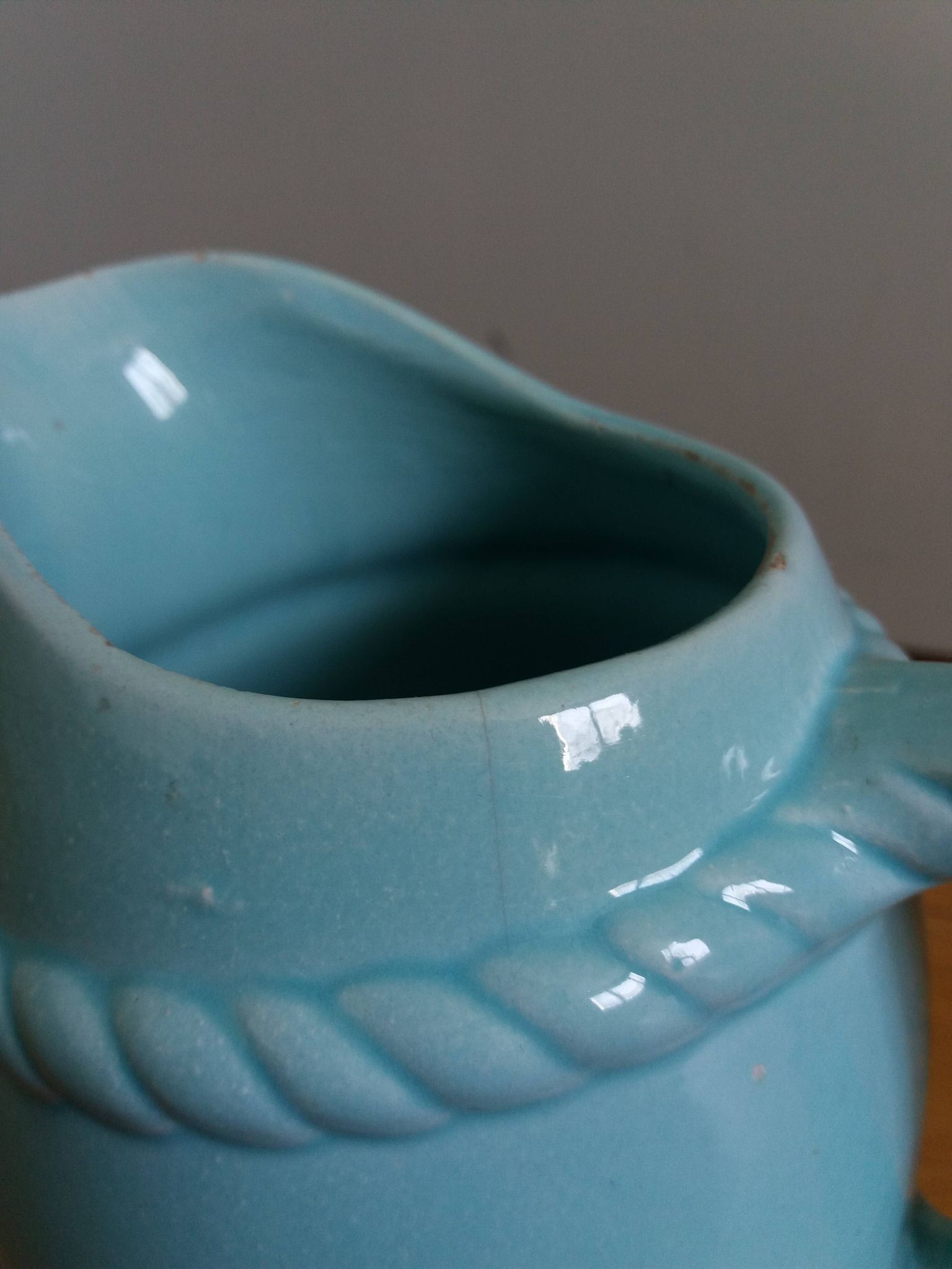 Poet Laval light blue slip pitcher
