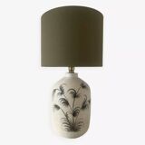 Mid-Century Modern Floral Ceramic Table Lamp