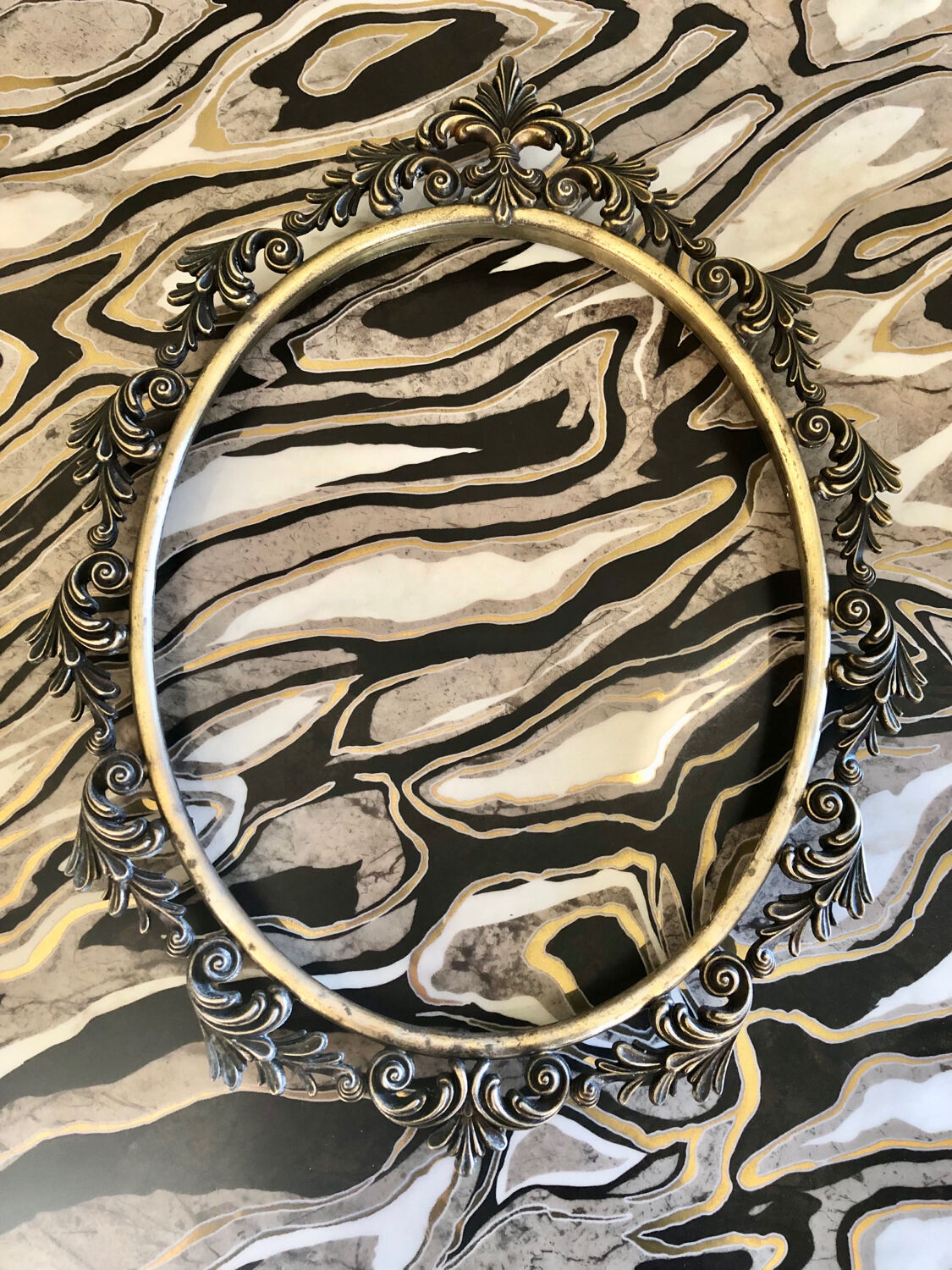 Old baroque metal frame