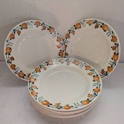 8 assiettes creuses Stivert – décor orange