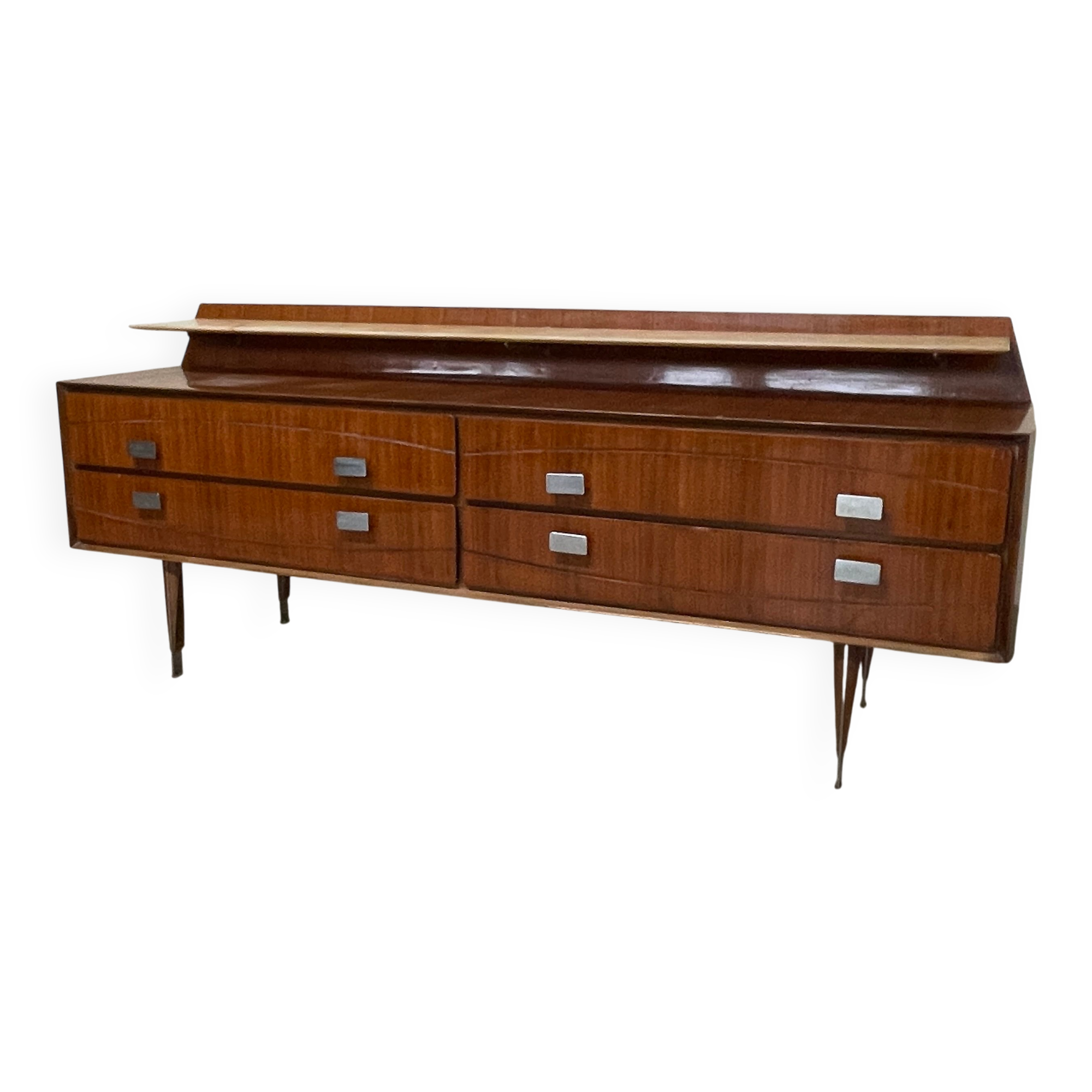 Sideboard anni '50 in legno e mensola in marmo