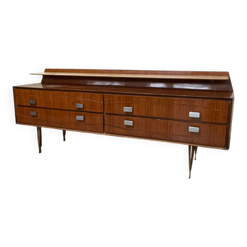 Sideboard anni '50 in legno e mensola in marmo