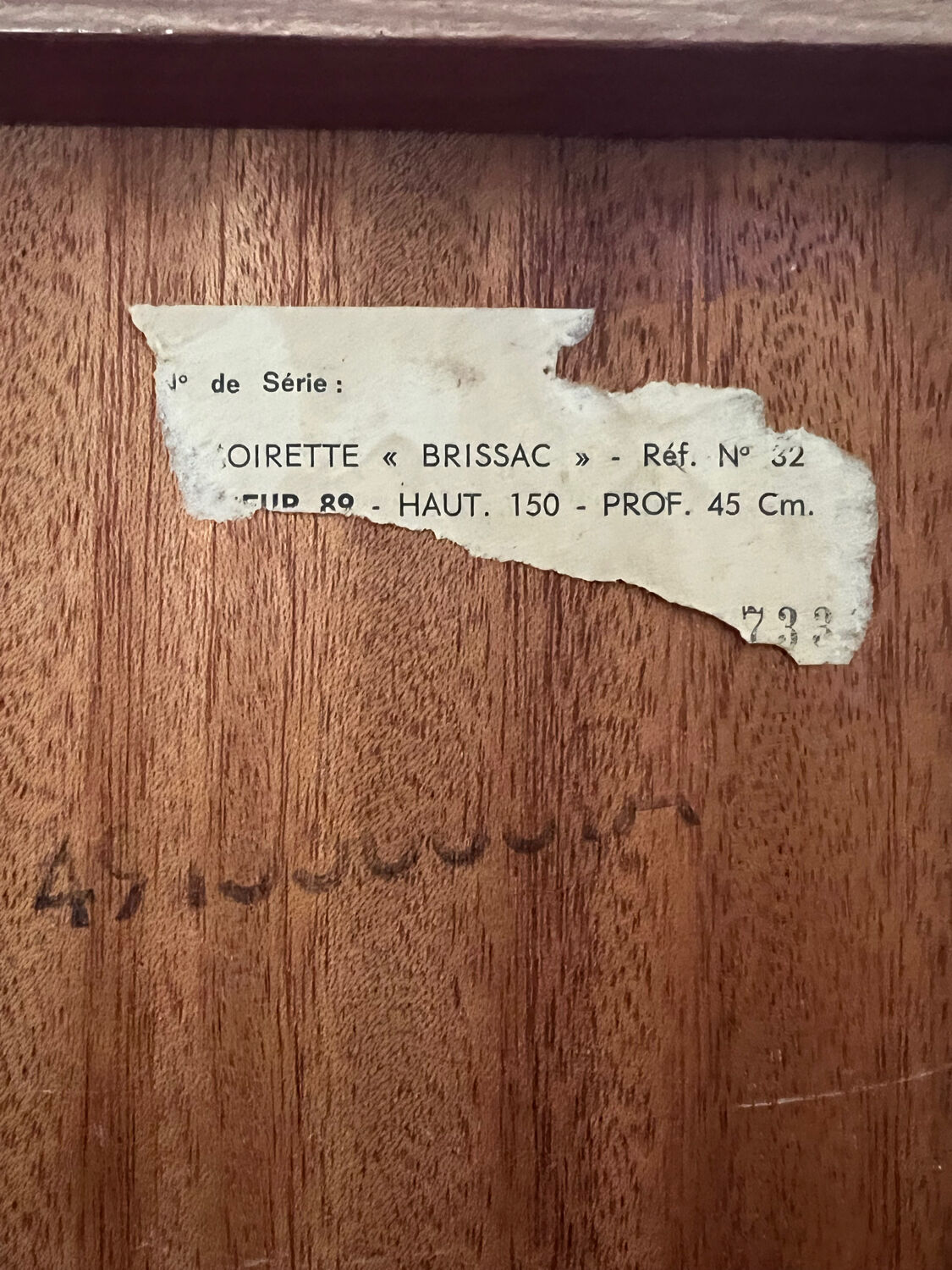 "Brissac" wardrobe in teak, 1950s