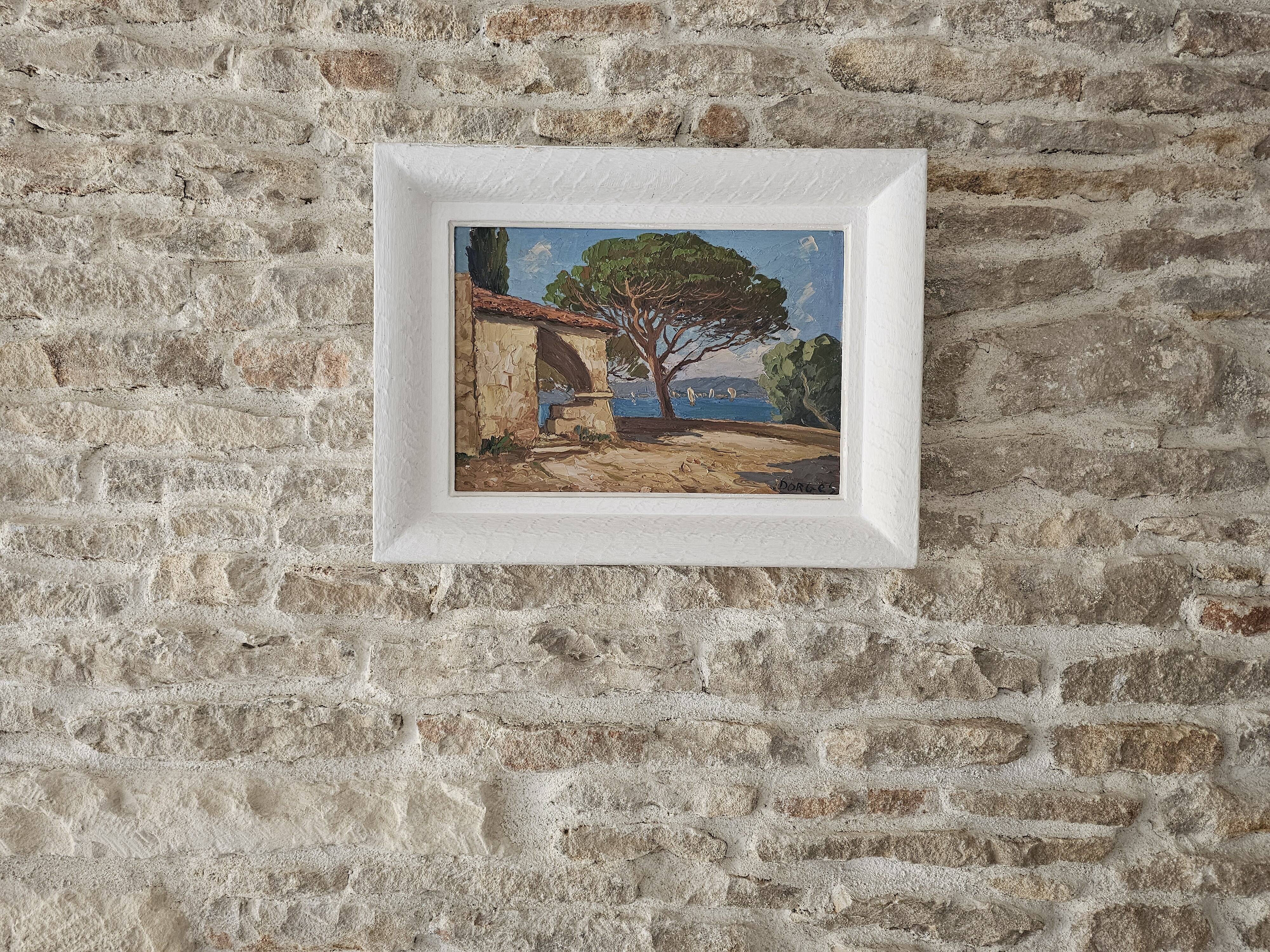 Oil on Panel - Marine Landscape of the Provençal Riviera signed D