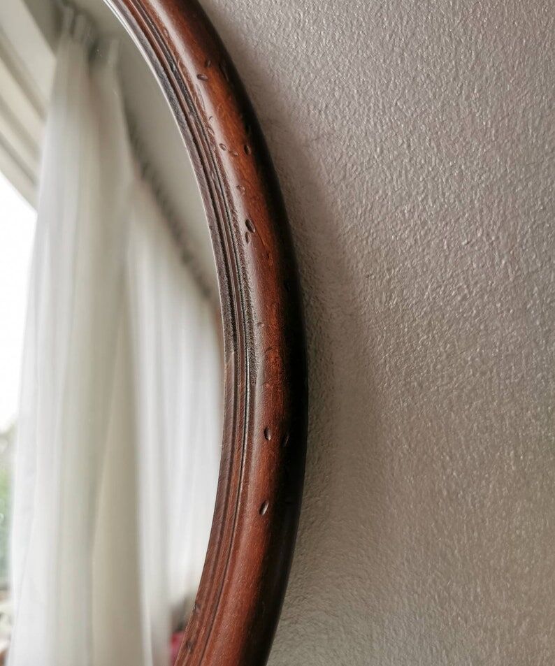 Vintage oval mirror from the 70s 45x35cm