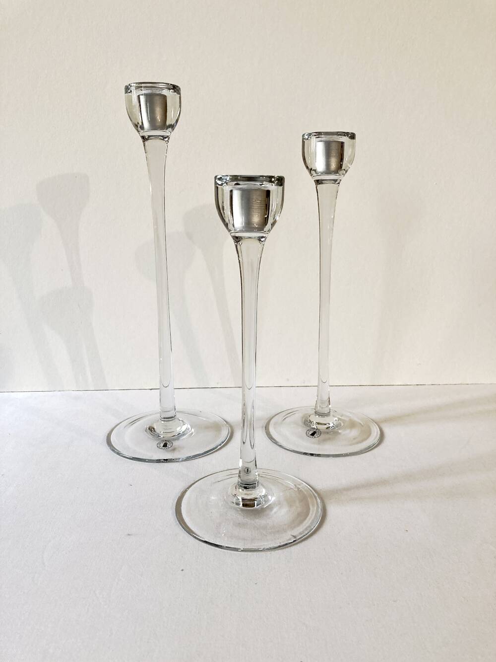 Set of three glass candle holders, Ikea, Blomster, 1999